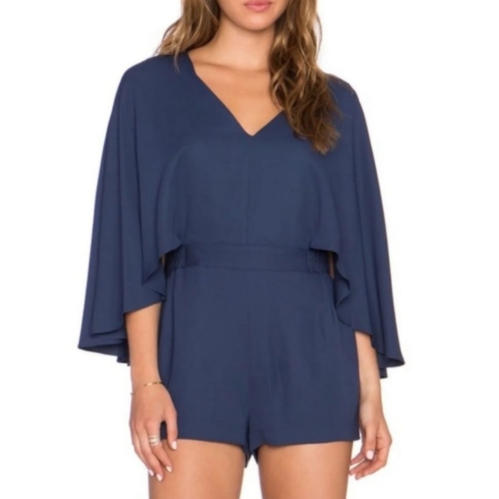 BCBG navy cape romper